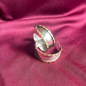 Vintage 925 Silver and Gold Women's Ring